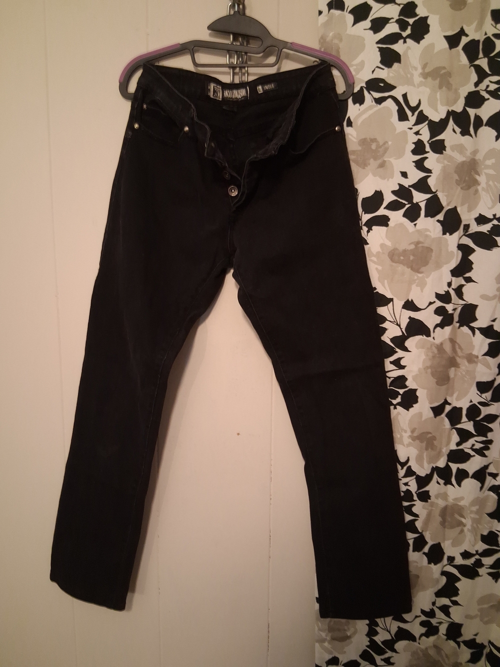 Social Collision Black Slim Straight Skinny Jeans Men's 31x32 Button Fly Indie